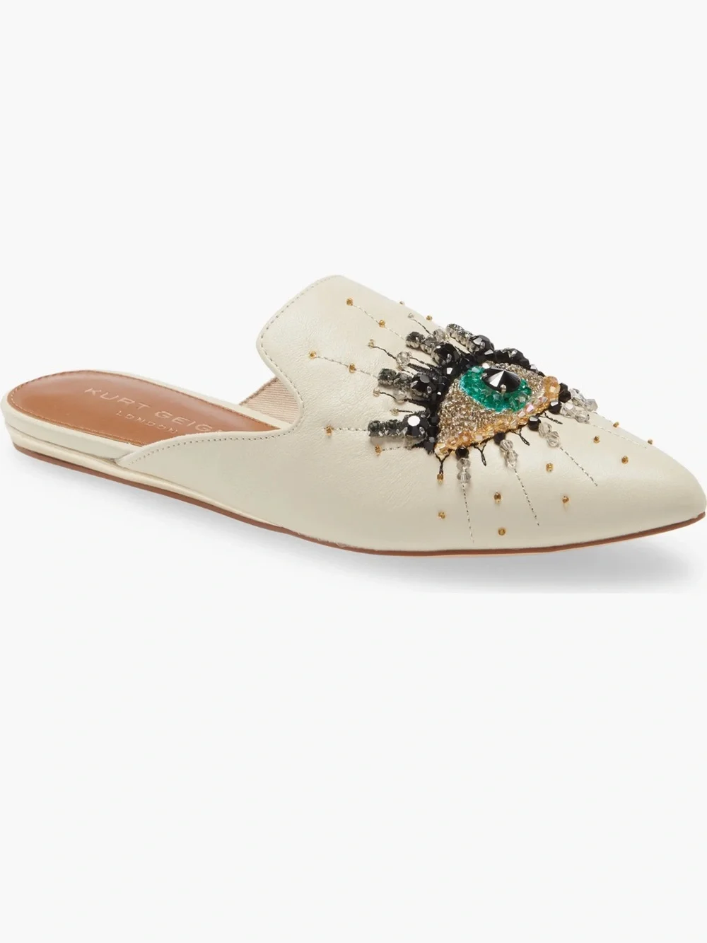 Kurt Geiger London Olive Eye Mule $150 run small women 41 US 10.5 Bone leather.